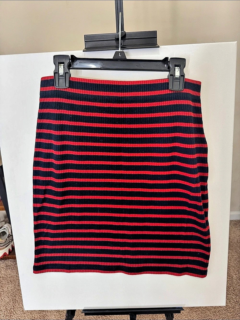 Abercrombie & Fitch Striped Mini Skirt in Black & Red Size Small